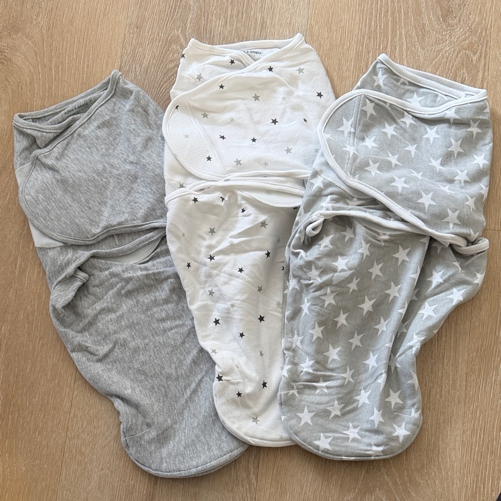 Aden & Anais Starry Gray and White Baby Swaddle Set